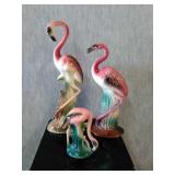 Lot of 3 Flamingo figurines
