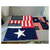 Lot of 4 American Flag bandanas and material