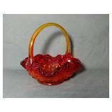 Beautiful Amberina glass basket