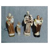 Lot of 4 Saint Anthony figurines