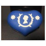 Wedgwood dark blue jasper wear heart shaped box