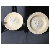 Yellow Wedgwood ashtray and dish