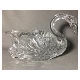 Large pressed glass swan