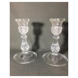 Pair of crystal candle holders