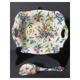 Royal Winton Queen Anne Chintz nut dish with spoon