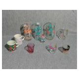 Lot of 10 Assorted Flamingo glassware