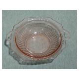Vintage rose glass serving dish