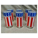 Lot of 6 Flag glasses