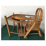 Antique high chair with commode Seat