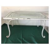 Vintage glass top coffee table