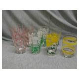 Lot if 8 Assorted drinking glasses