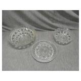 Lot of 3 glass serving dishes