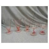 Lot of 5 Parfait and sherbet glassware