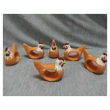 Lot of 6 Ceramic Chicken napkin holders