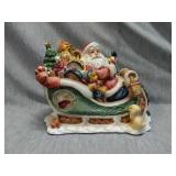 Porcelain Musical Santa Sleigh