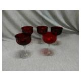 Lot of 5 Sherbet glasses