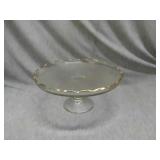 10" Diameter pressed glass cake plate