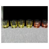 Lot of 6 etched shot glasses