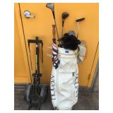 VTG Ben Hogan leather golf bag and selection of