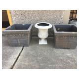 Lot of plastic and foam planters