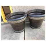 Pair of large plastic planters
