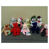 Lot of 10 Assorted Beanie Babies