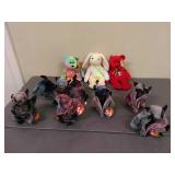 Lot of 9 Assorted Beanie Babies