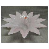 Large pink Murano glass flower decorative bowl
