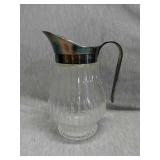 Glass Water pitcher with Silver plated top