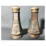 Vintage brass salt and pepper shakers from