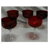 Lot of 5 Sherbet glasses