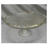 10" Diameter pressed glass cake plate