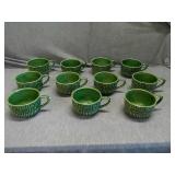 Lot of 11 green mugs
