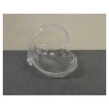 Decorative glass Oval Holiday basket with plastic