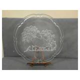 Large Christmas glass platter