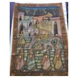 Hand painted tapestry measures 41" x 29"