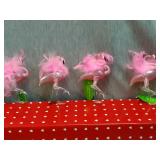 Lot of 13 Flamingo glass ornaments
