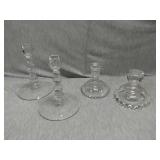 Lot of 4 Assorted Candlewick candle holders