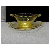 Lot of 2 yellow serving dishes