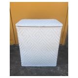 White wicker clothes hamper