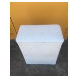 White wicker clothes hamper