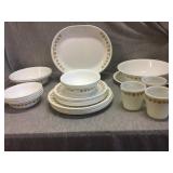 Lot of Vintage Corelle plate and serving set