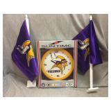 Minnesota Vikings Wall Clock and a pair of car