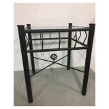 Metal and glass indoor/outdoor end table
