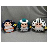 Lot of 3 NFL BEANIE BALLS