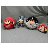 Lot of 4 Assorted plush Beanie Balls