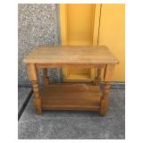 Solid oak end table