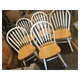 Set of 5 country home style solid wood dining
