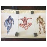 Lot of 3 Superhero prints