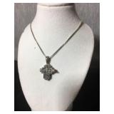 Vintage Sterling cross locket with chain